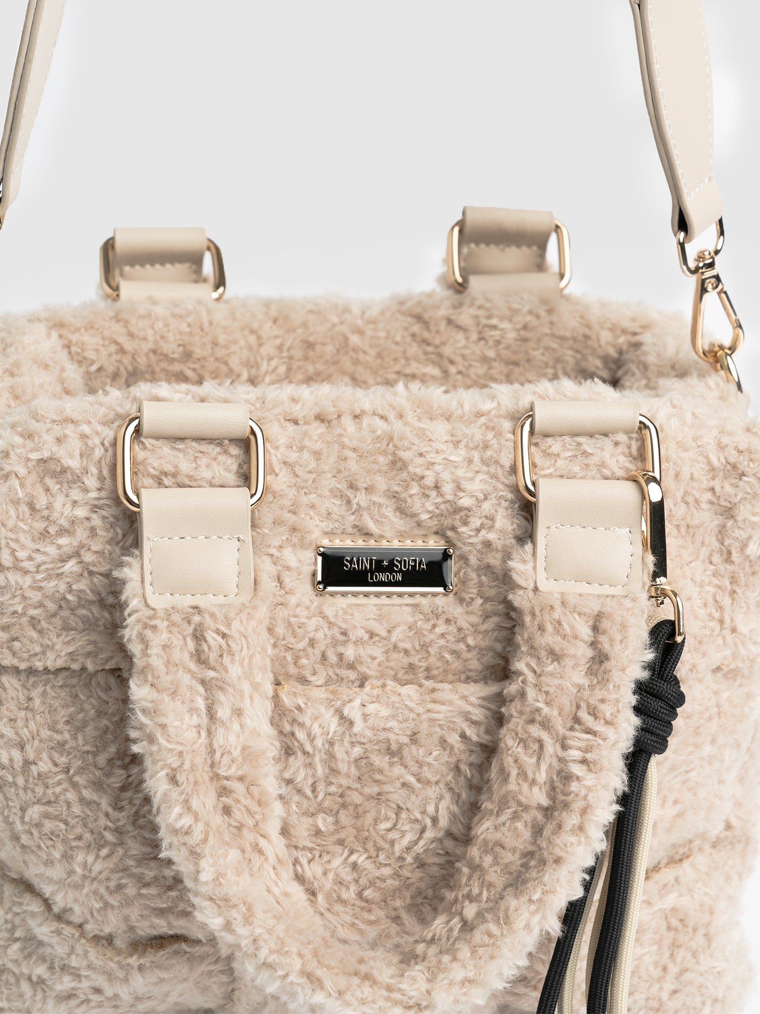 Teddy Woven Mini Penny Tote Bag Beige - Women's Bags | Saint + Sofia® USA